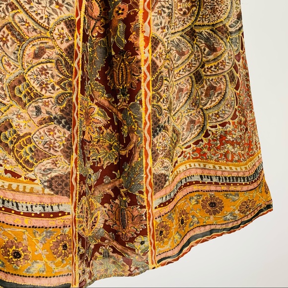 Zara NWOT balloon sleeve oriental print midi dress - Picture 6 of 11